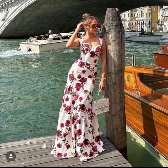 Nadine Merabi Juliet White White Floral Maxi Dress Size 10 - Picture 1 of 14